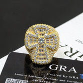 GL New Personalized Cross Moissanite 925 Silver Hip Hop Men's Ring